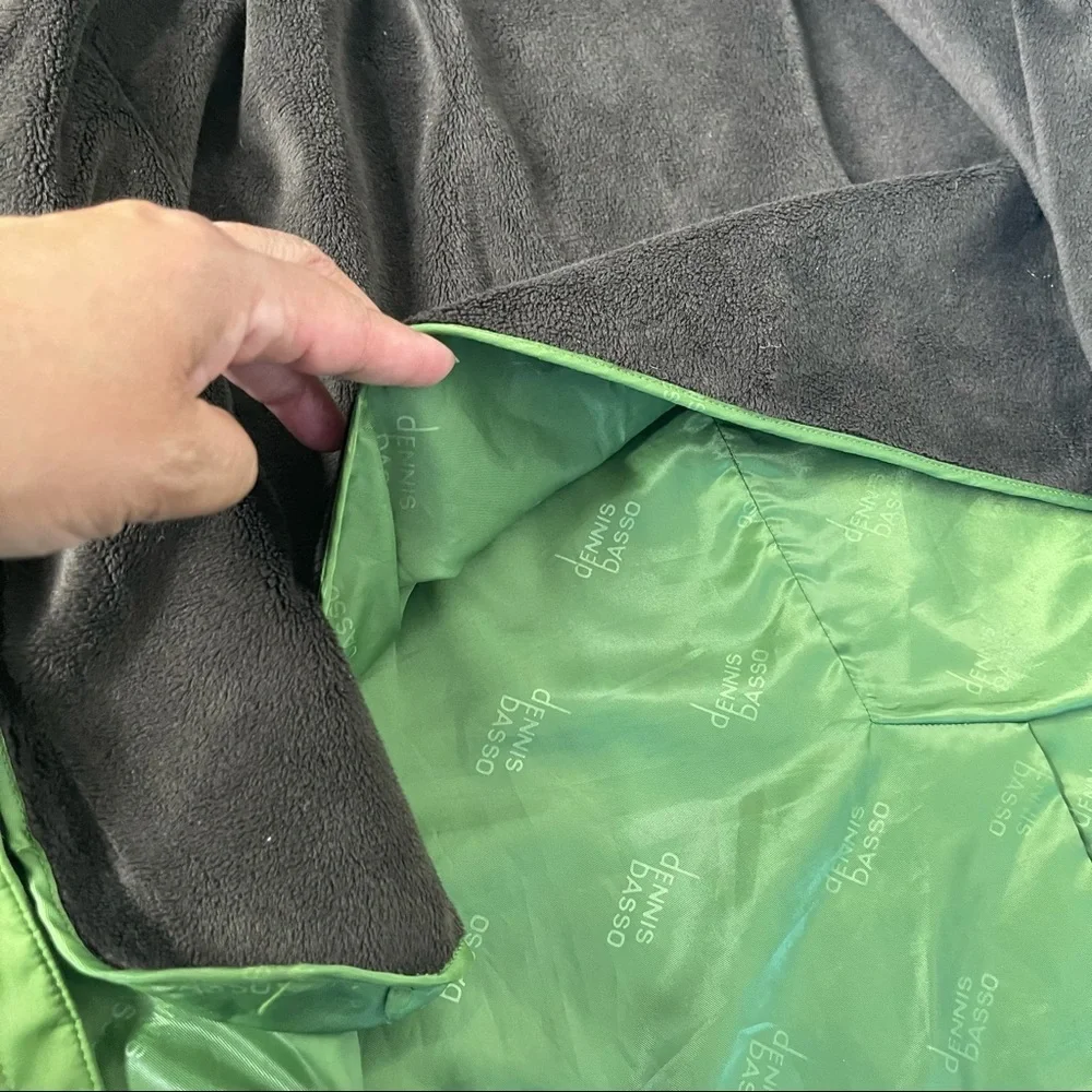 Dennis Basso green/BrownTrim Coat Jacket - Picture 11 of 11